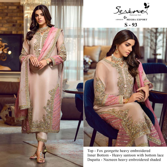 Serene S 93 Festive Wear Wholesale Georgette Pakistani Salwar Suits
